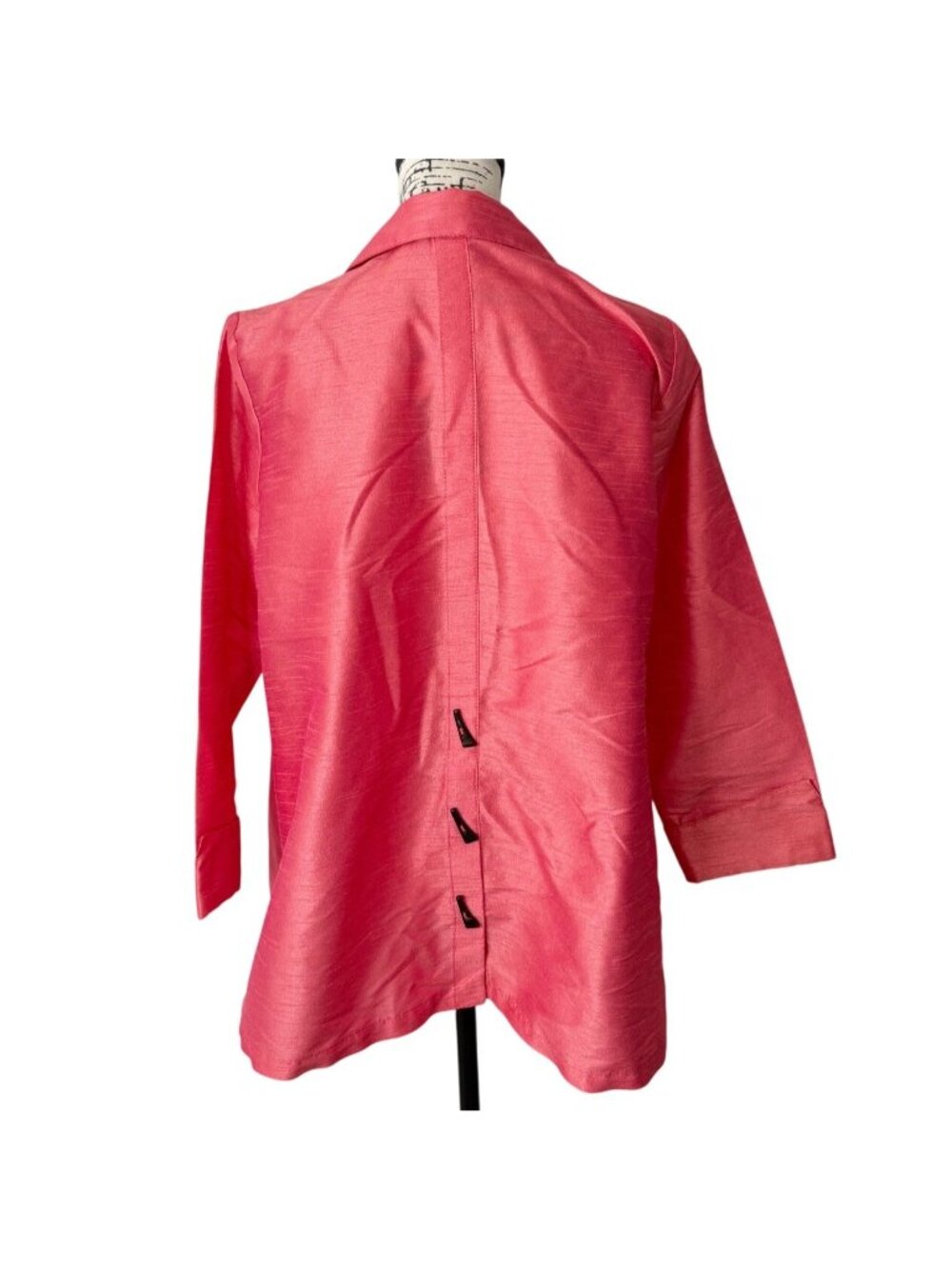 Gumps San Francisco Womens Size L Silk Blend Tunic Button-Up Top Salmon Pink - Picture 3 of 6